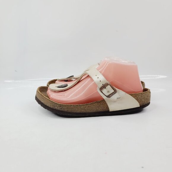 Birkenstock Cream White Sandals Comfortable Slip-On - Picture 2 of 6